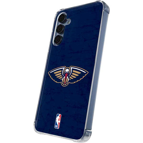 NBA New Orleans Pelicans Distressed Galaxy S24 Clear Case